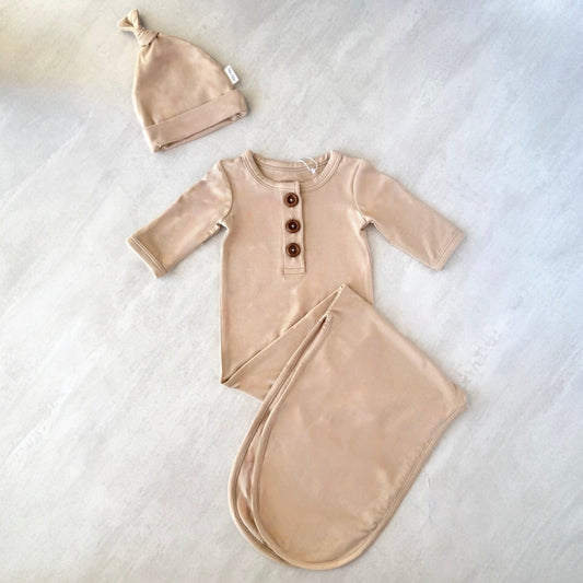 Dreamer Gown + Hat Set — Fawn