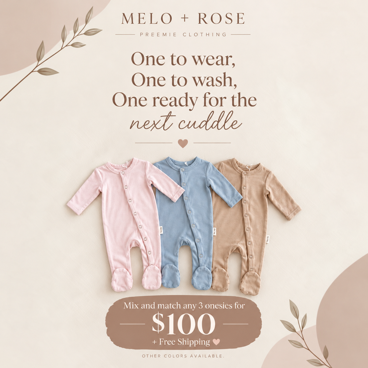 Cloud Preemie Onesie — Dove