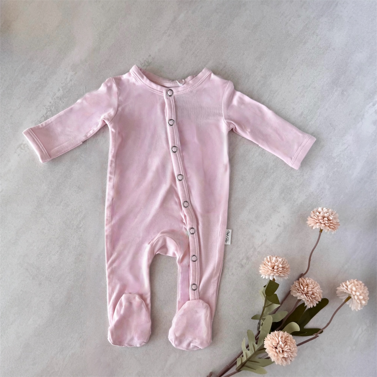 cloud onesie for preemie baby in petal