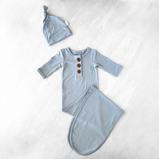 Dreamer Gown + Hat Set — Blue Haze